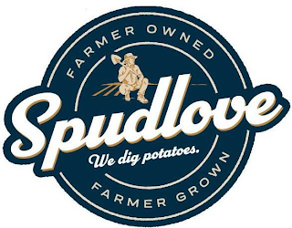 FARMER OWNED SPUDLOVE WE DIG POTATOES. FARMER GROWN logo