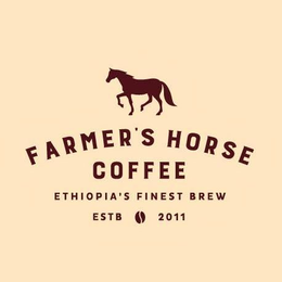FARMER'S HORSE COFFEE ETHIOPIA'S FINEST BREW ESTB 2011 logo