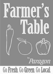FARMER'S TABLE BY PARAGON GO FRESH. GO GREEN. GO LOCAL. logo