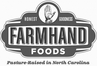FARMHAND FOODS HONEST GOODNESS PASTURE-RAISED IN NORTH CAROLINA logo