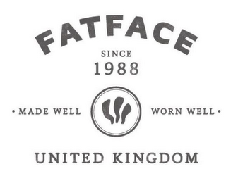 FATFACE SINCE 1988 MADE WELL WORN WELL UNITED KINGDOM logo