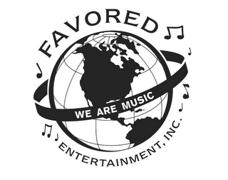 FAVORED ENTERTAINMENT, INC. WE ARE MUSIC logo