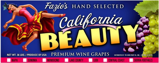 FAZIO'S HAND SELECTED CALIFORNIA BEAUTY PREMIUM WINE GRAPES logo