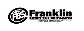 FBS FRANKLIN BUILDING SUPPLY SERVICE IS OUR SPECIALTY logo