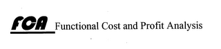 FCA FUNCTIONAL COST AND PROFIT ANALYSIS logo