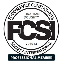 FCSI FOODSERVICE CONSULTANTS SOCIETY INTERNATIONAL JONATHAN DOUGHTY 704013 PROFESSIONAL MEMBER logo