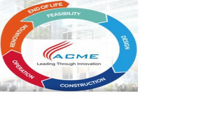 FEASIBILITY DESIGN CONSTRUCTION OPERATION RENOVATION END OF LIFE. ACME LEADING THROUGH INNOVATION logo
