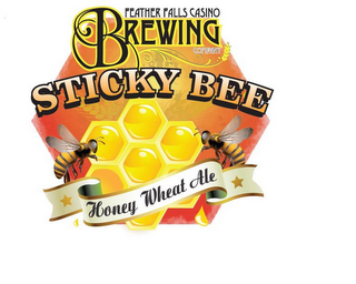 FEATHER FALLS CASINO BREWING COMPANY STICKY BEE HONEY WHEAT ALE logo
