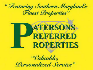 "FEATURING SOUTHERN MARYLAND'S FINEST PROPERTIES" PATERSONS REFERRED PROPERTIES "VALUABLE, PERSONALIZED SERVICE" logo