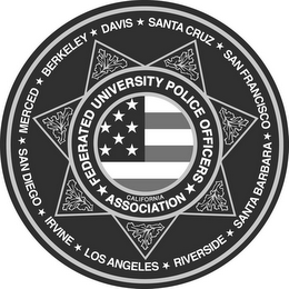 FEDERATED UNIVERSITY POLICE OFFICERS ASSOCIATION BERKELEY DAVID SANTA CRUZ SAN FRANCISCO SANTA BARBARA RIVERSIDE LOS ANGELES IRVINE SAND DIEGO MERCED logo