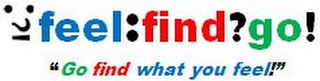 FEEL:FIND?GO! "GO FIND WHAT YOU FEEL!" logo