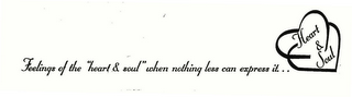 FEELINGS OF THE "HEART & SOUL" WHEN NOTHING LESS CAN EXPRESS IT..  HEART & SOUL logo