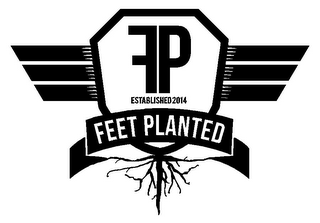 FEET PLANTED ESTABLISHED 2014 FP logo
