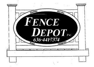 FENCE DEPOT INC. QUALITY SERVICE TRUST INTEGRITY 636-441-7374 logo