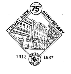 FENWAY PARK 75TH ANNIVERSARY 1912 BOSTON RED SOX 1987 logo