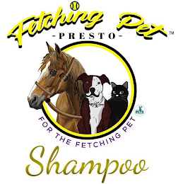 FETCHING PET - PRESTO - FOR THE FETCHING PET SHAMPOO FEEDING PETS OF THE HOMELESS - SINCE 2008 - logo