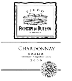 FEUDO PRINCIPI DI BUTERA BUTERA - SICILIA CHARDONNAY SICILIA INDICAZIONE GEOGRAFICA TIPICA 2000 logo