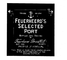 FEUERHEERD'S SELECTED PORT DMFC BOTTLED AND SHIPPED BY FEUERHEERD BROS. & CO. LTD. ESTD. 1815 OPORTA PRODUCE OF PORTUGAL THIS WINE IS MADE FROM GRAPES GROWN IN THE BEST VINEYARDS OF THE DOURO DISTRICT. logo