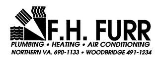 F.H. FURR PLUMBING HEATING AIR CONDITIONING NORTHERN VA. 690-1133 WOODBRIDGE 491-1234 logo