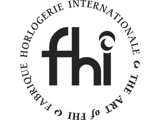FHI FABRIQUE HORLOGERIE INTERNATIONALE THE ART OF FHI logo