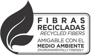 FIBRAS RECICLADAS RECYCLED FIBERS AMIGABLE CON EL MEDIO AMBIENTE ENVIRONNMENTALLY FRIENDLY logo