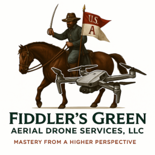 FIDDLER'S GREEN AERIAL DRONE SERVICES, LLC MASTERY FROM A HIGHER PERSPECTIVE U.S. A logo