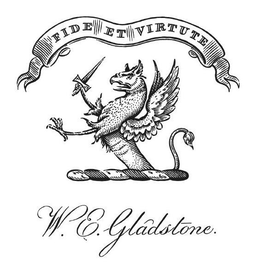 FIDE ET VIRTUTE W.E. GLADSTONE. logo