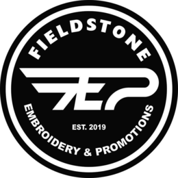 FIELDSTONE EMBROIDERY & PROMOTIONS FEP EST. 2019 logo