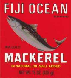 FIJI OCEAN BRAND IKA LOLO MACKEREL IN NATURAL OIL SALT ADDED NET WT. 15 OZ. (425 G) logo
