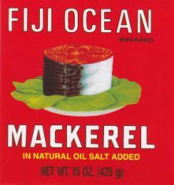 FIJI OCEAN BRAND MACKEREL IN NATURAL OIL SALT ADDED NET WT. 15 OZ. (425 G) logo