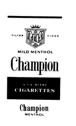 FILTER KINGS MILD MENTHOL CHAMPION U.S.A BLEND CIGARETTES CHAMPION MENTHOL logo