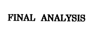 FINAL ANALYSIS logo