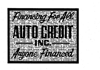 FINANCING FOR ALL AUTO CREDIT INC. ANYONE FINANCED logo