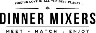 · FINDING LOVE IN ALL THE BEST PLACES · DINNER MIXERS MEET· MATCH · ENJOY logo