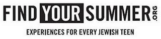 FINDYOURSUMMER.ORG EXPERIENCES FOR EVERY JEWISH TEEN logo