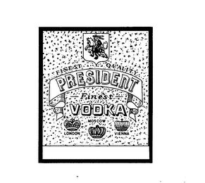 FINEST QUALITY PRESIDENT FINEST VODKA MOSCOW LONDON VIENNA logo