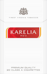 FINEST VIRGINIA TOBACCOS KARELIA RED PREMIUM QUALITY 20 CLASS A CIGARETTES logo