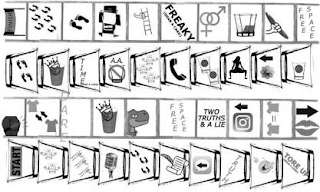 FINISH FREAKY (GRAB A CARD) FREE SPACE TIME A.A DARE  TWO TRUTHS & A LIE TRUTH TORE UP logo