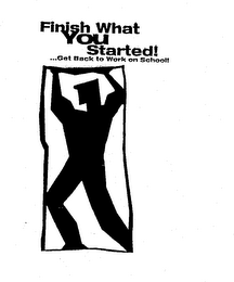FINISH WHAT YOU STARTED! ...GET BACK TO WORK ON SCHOOL! logo