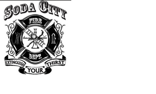 FIRE DEPT. SODA CITY EXTINGUISH YOUR THIRST logo