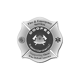 FIRE & EMERGENCY SERVICES DODFES SUPPORT SERVICES LLC SUPPORTING THOSE WHO DEFEND AMERICA logo