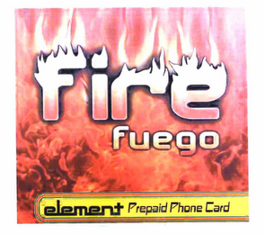 FIRE FUEGO ELEMENT PREPAID PHONE CARD logo