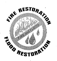 FIRE RESTORATION FLOOD RESTORATION FIRE AND FLOOD logo