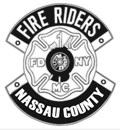 FIRE RIDERS NASSAU COUNTY, FD, NY, MC logo