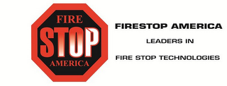 FIRE STOP AMERICA FIRE STOP AMERICA LEADERS IN FIRE STOP TECHNOLOGIES logo