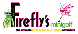 FIREFLY'S MINIGOLF THE ULTIMATE GLOW IN THE DARK ADVENTURE logo
