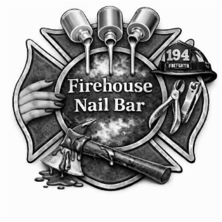 FIREHOUSE NAIL BAR 194 FIREFIGHTER logo