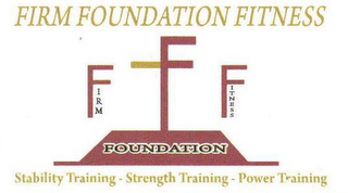 FIRM FOUNDATION FITNESS STABILITY TRAINING · STRENGTH TRAINING · POWER TRAINING logo