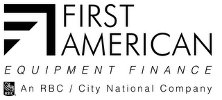 FIRST AMERICAN EQUIPMENT FINANCE RBC AN RBC / CITY NATIONAL COMPANY logo