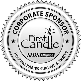 FIRST CANDLE SIDS ALLIANCE CORPORATE SPONSOR HELPING BABIES SURVIVE & THRIVE logo
